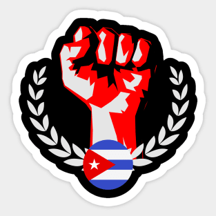 Cuba Revolution Hand Fist Flag Revolution Sticker